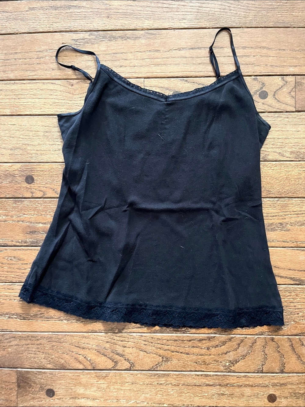Christopher & Banks Black Lace-Trim Camisole